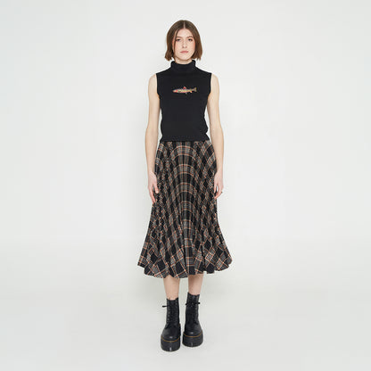 Plaid Pleated Skirt