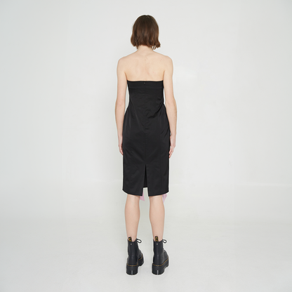 Black Midi Dress with Bows